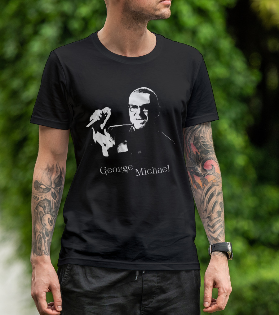 George Michael Monochrome Microphone T-Shirt