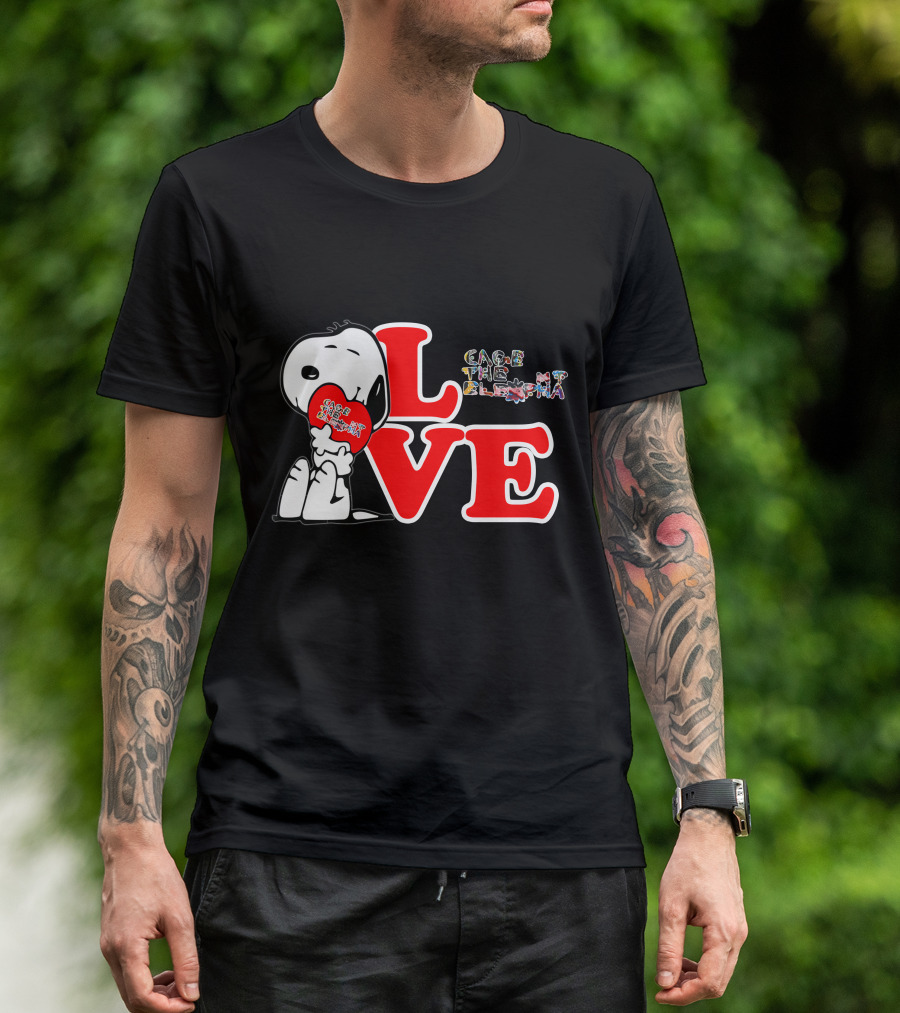 LOVE Snoopy With Cage The Elephant Heart T-Shirt