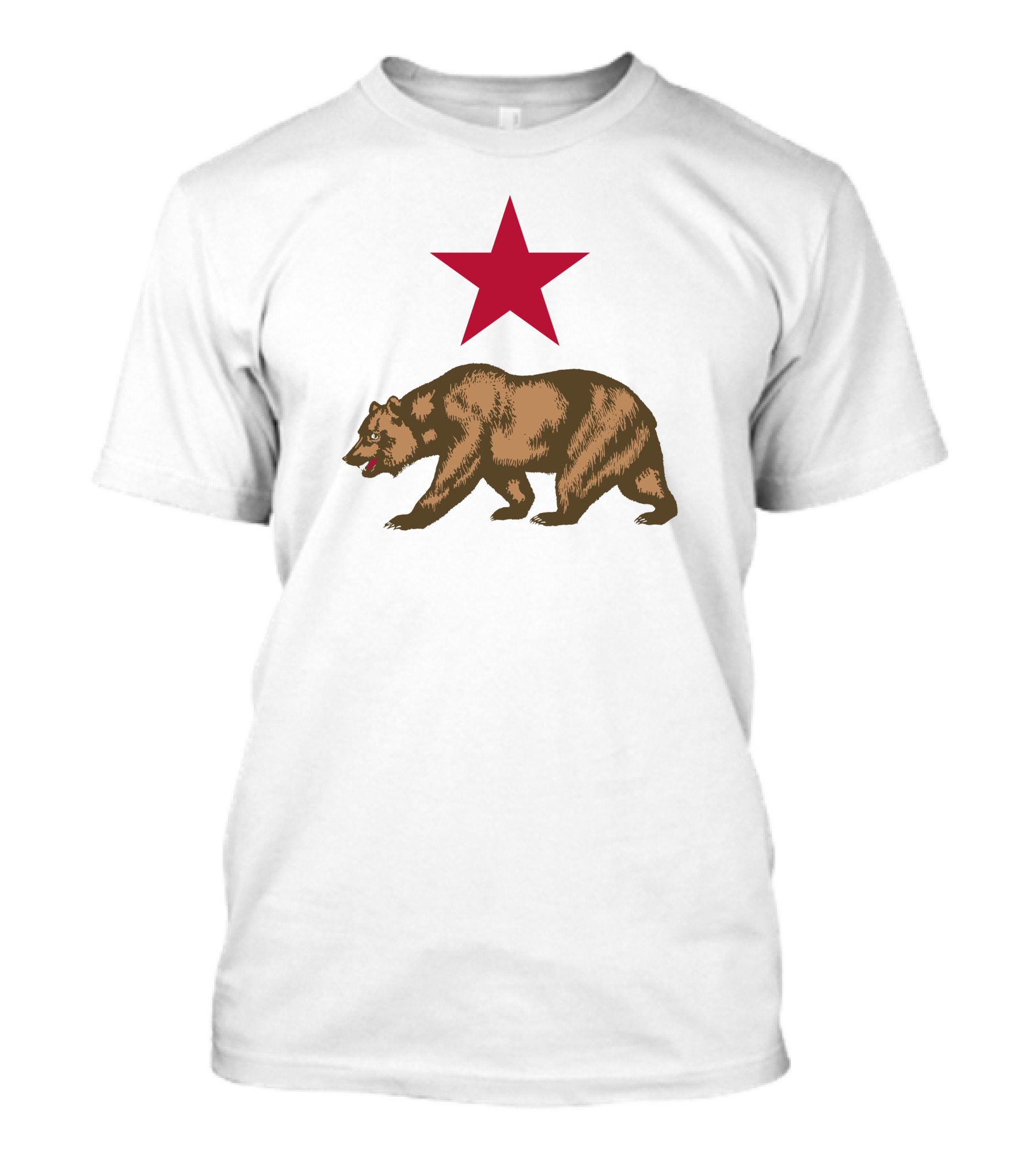 California Bear And Red Star Flag T-Shirt