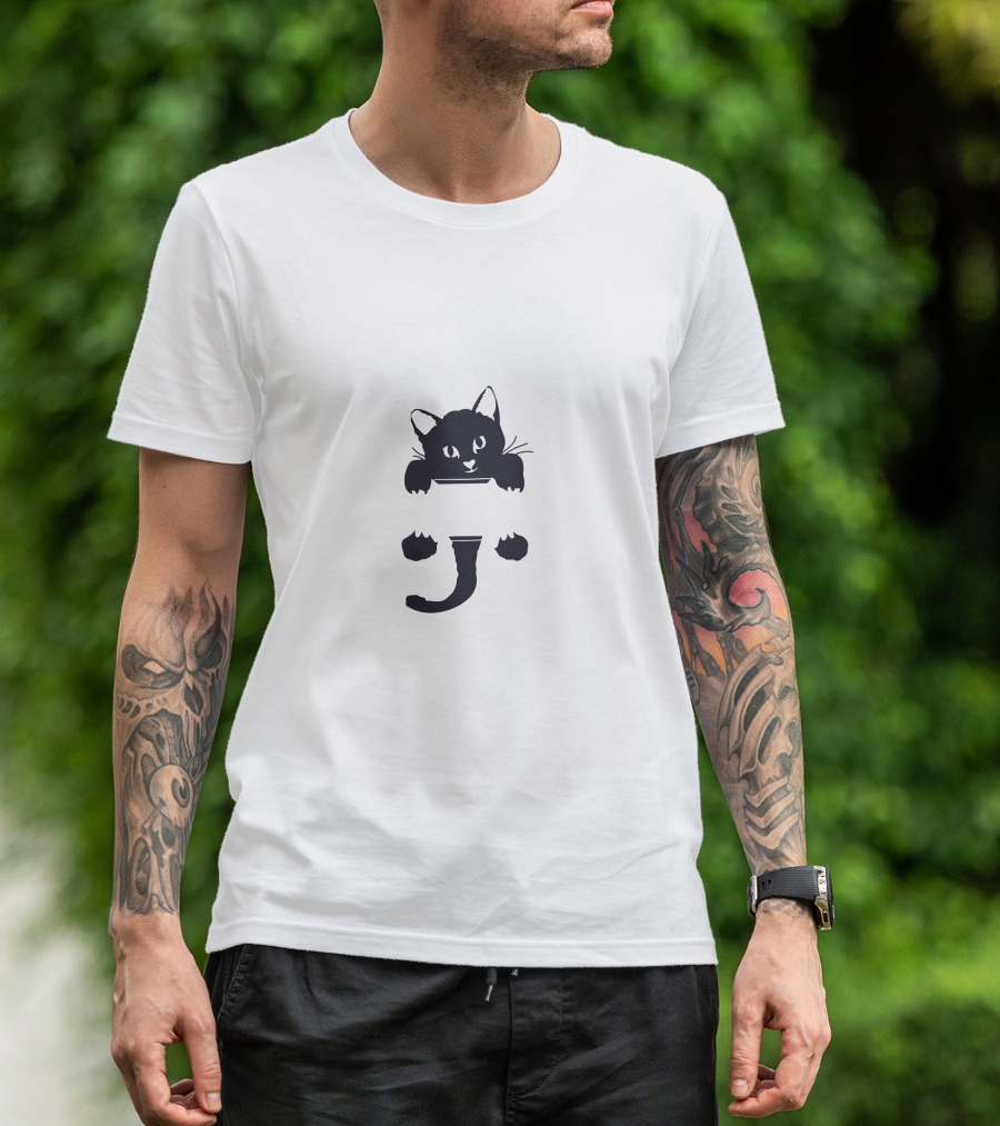 Cat Logo Shirt Playful Minimalist Feline T-Shirt