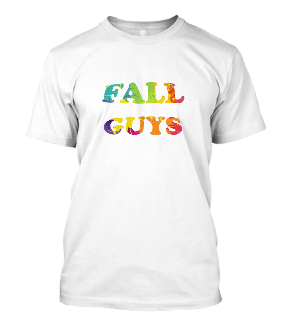 FALL GUYS Colorful Text Logo Rainbow T-Shirt