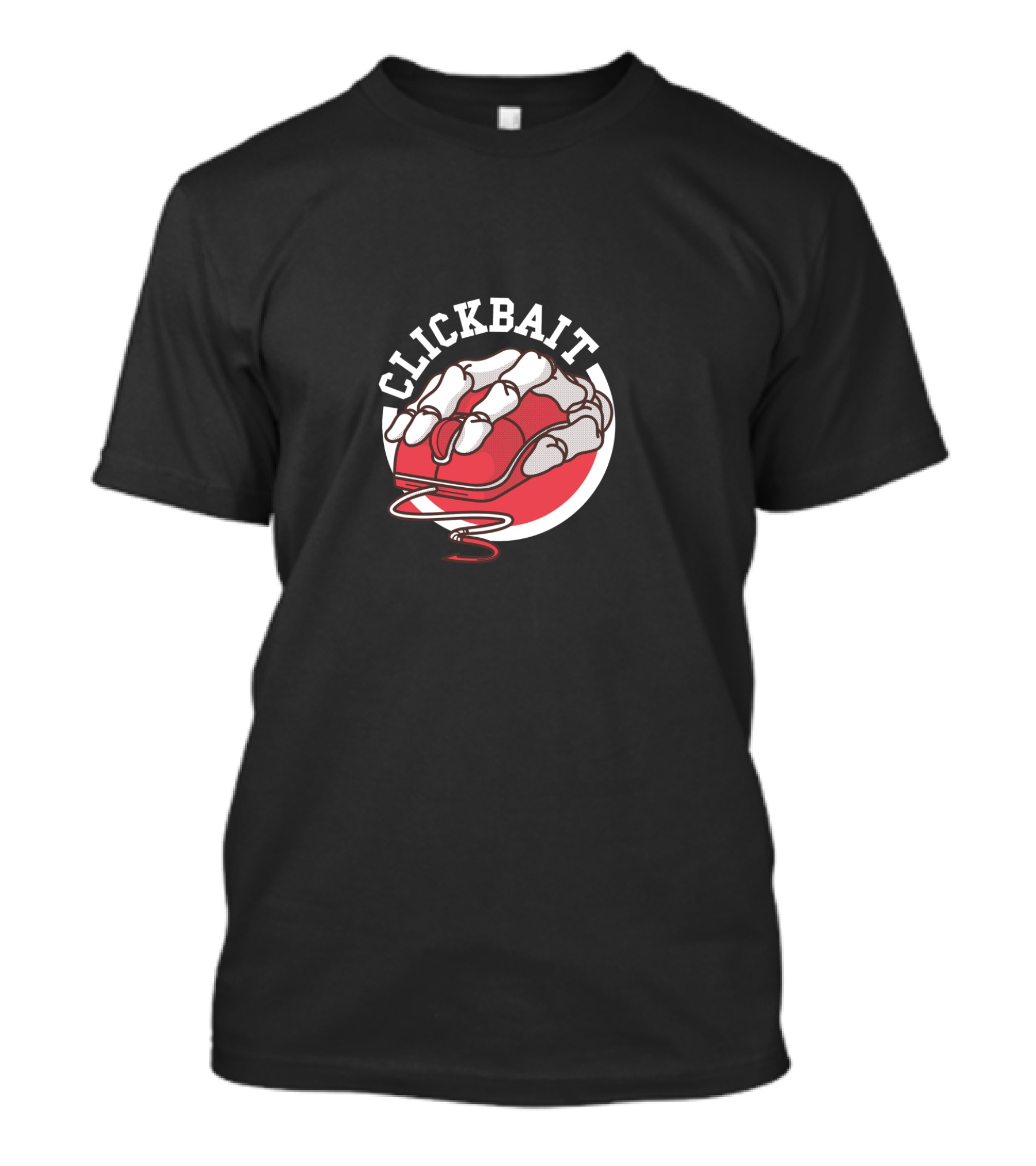 CLICKBAIT Skeleton Hand Gripping Red Computer Mouse T-Shirt