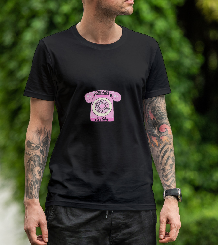 Call Her Daddy Pink Retro Telephone T-Shirt