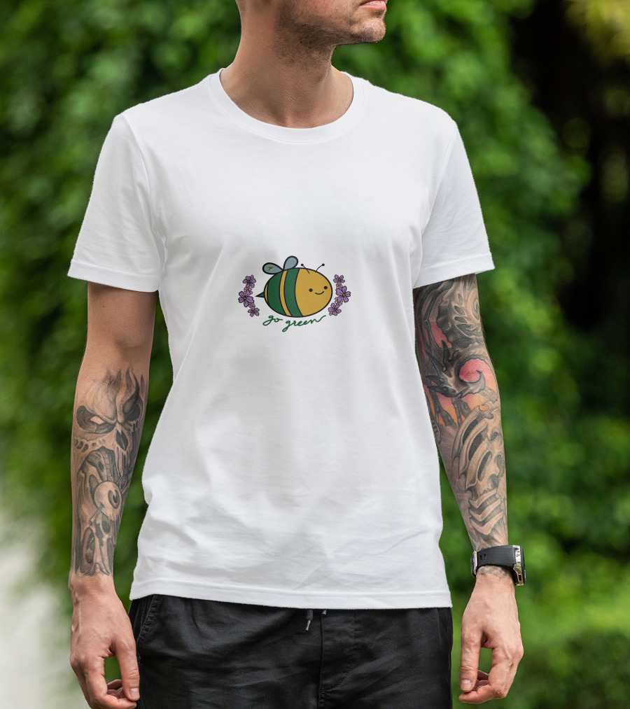 Go Green FlyQuest Bee With Flowers T-Shirt