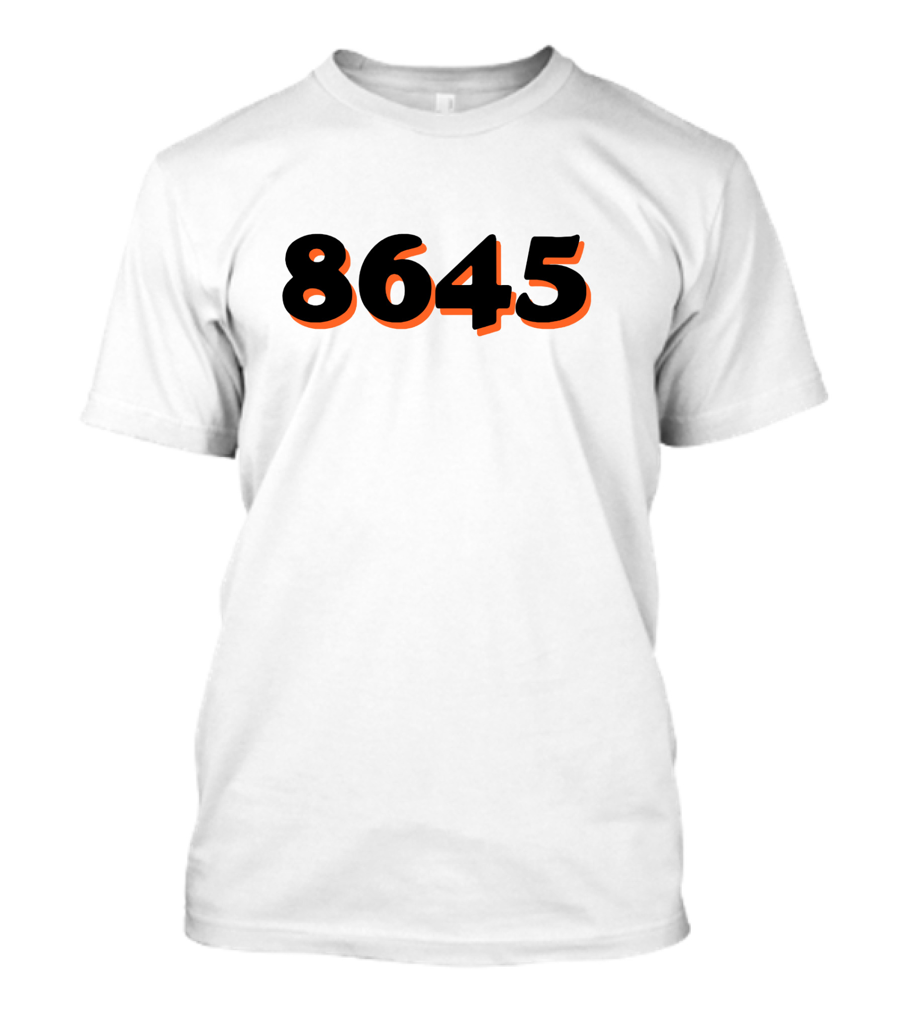8645 Black And Orange Bold Numbers T-Shirt