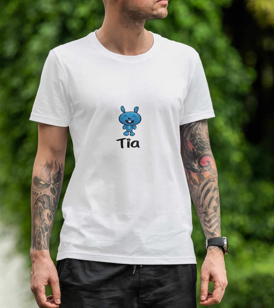 Tia Blue Cartoon Character T-Shirt