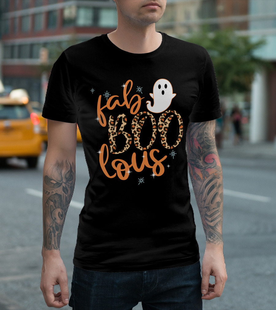 Faboolous Leopard Print Halloween Ghost T-Shirt