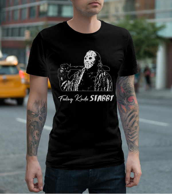 Feeling Kinda Stabby Hockey Mask Horror Character T-Shirt