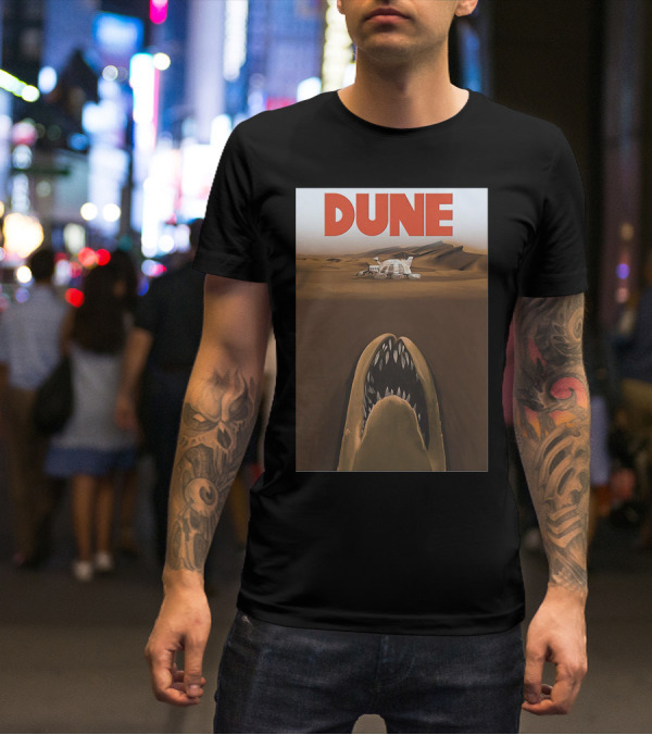 Dune Sandworm Layered Desert Scene T-Shirt