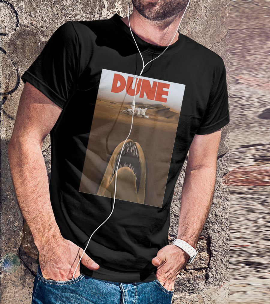 Dune Sandworm Layered Desert Scene T-Shirt