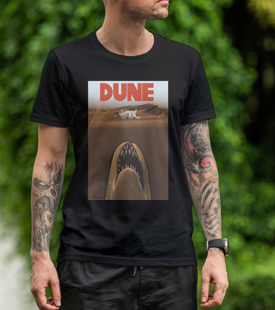 Dune Sandworm Layered Desert Scene T-Shirt