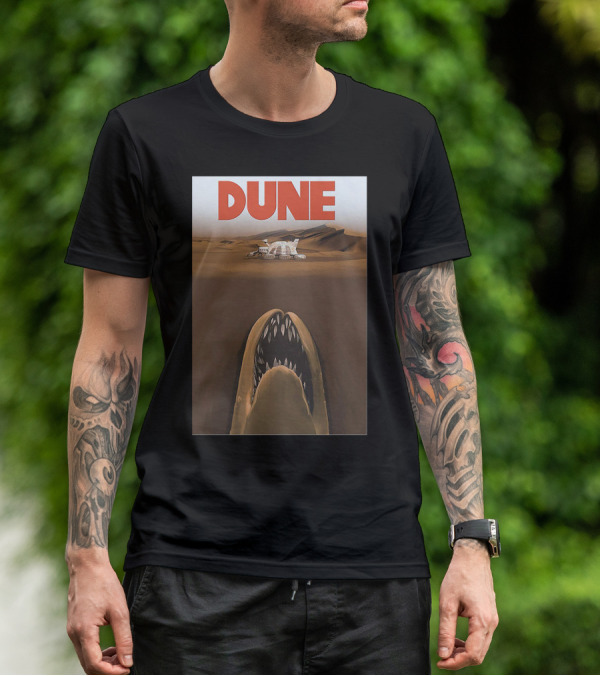 Dune Sandworm Layered Desert Scene T-Shirt