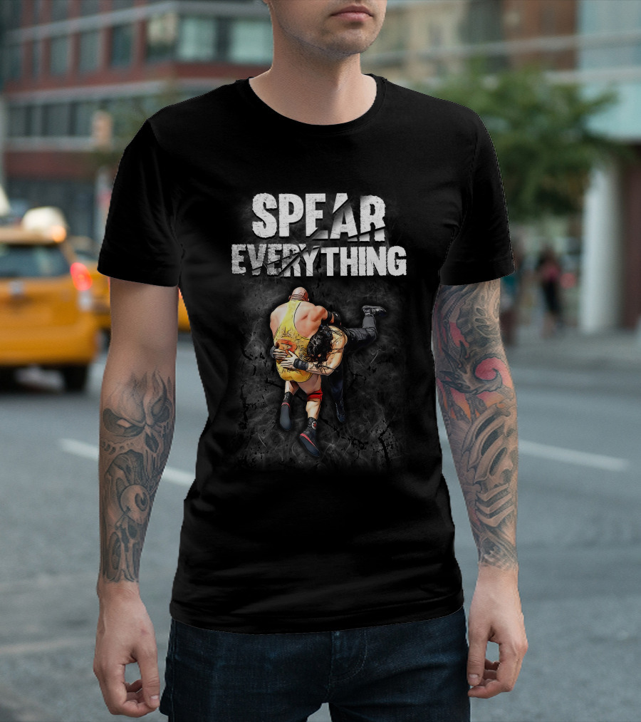 Roman Reigns Spear Everything Wrestling Move Combat T-Shirt