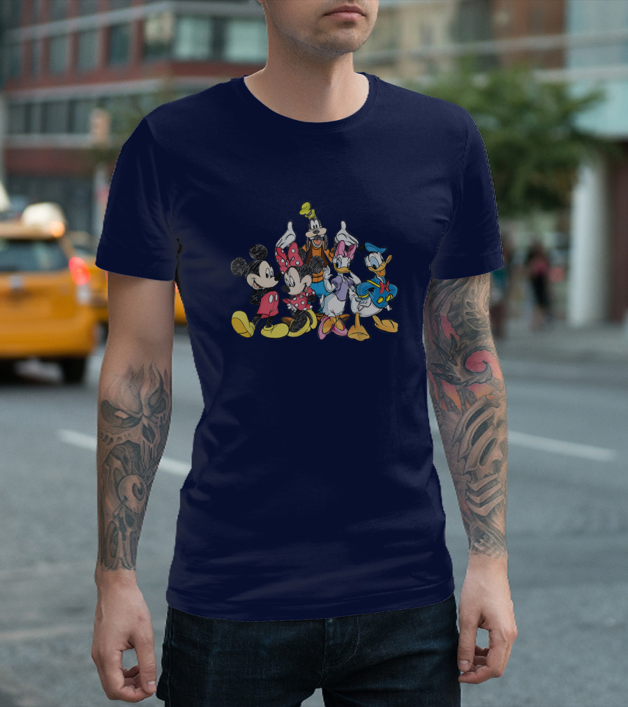 Mickey Mouse Minnie Goofy Pluto Donald Duck Disney Friends T-Shirt