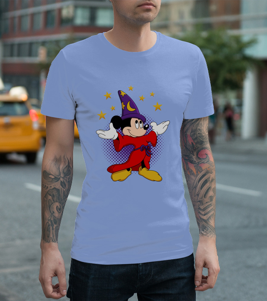 Mickey Mouse Wizard Sorcerer's Apprentice Magic Stars T-Shirt