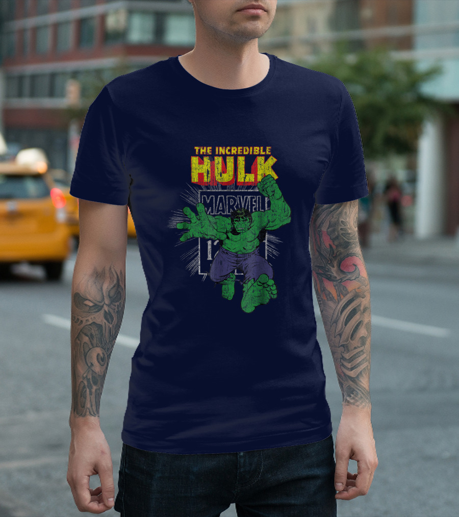 The Incredible Hulk Marvel Retro Comic Book Stamp T-Shirt