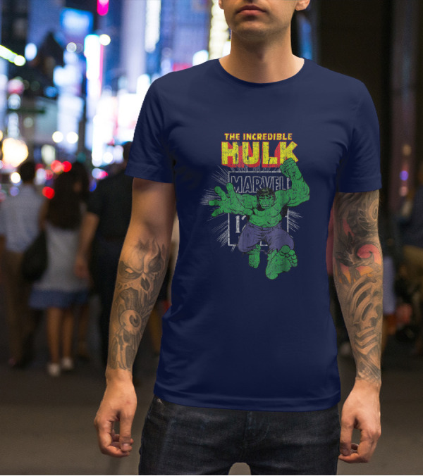 The Incredible Hulk Marvel Retro Comic Book Stamp T-Shirt