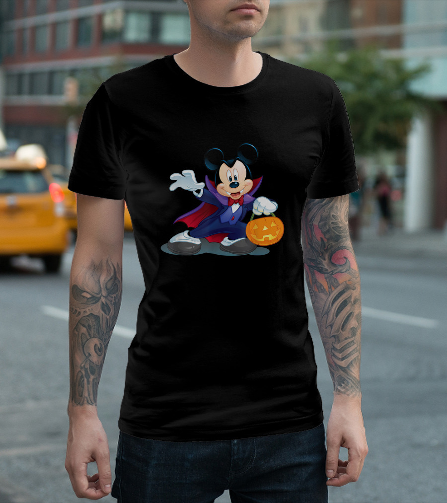 Disney Halloween Mickey Mouse Vampire Pumpkin T-Shirt