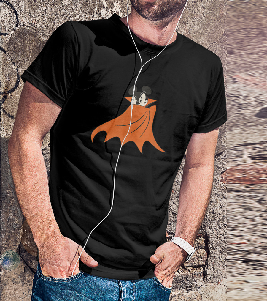 Disney Halloween Mickey Mouse Vampire Cape Smirk T-Shirt