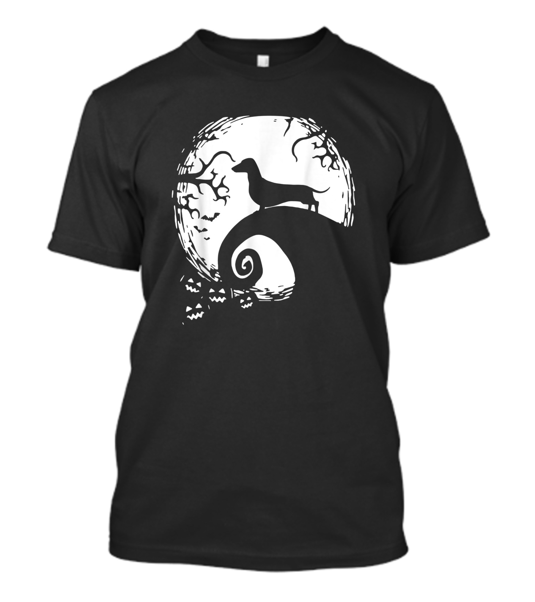 Dachshund Moonlit Halloween Scene For Dachshund Lovers T-Shirt