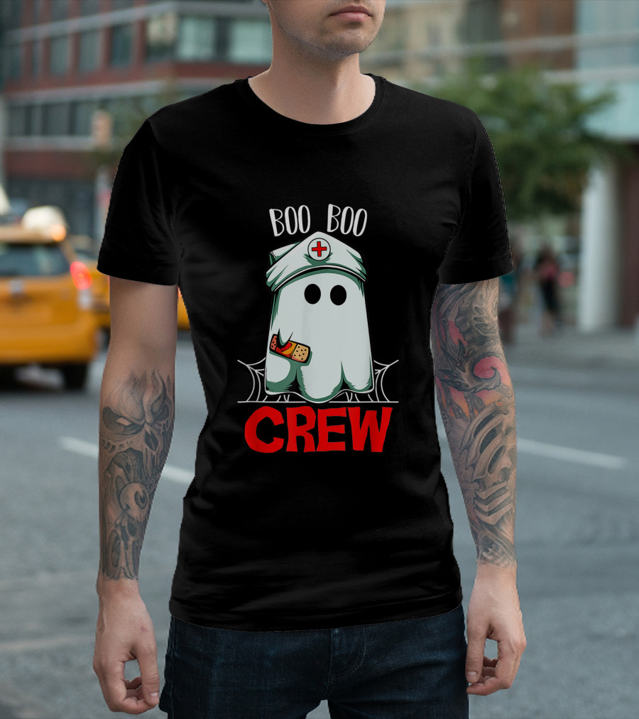 Boo Boo Halloween Crew Nurse Ghost Funny Scary T-Shirt
