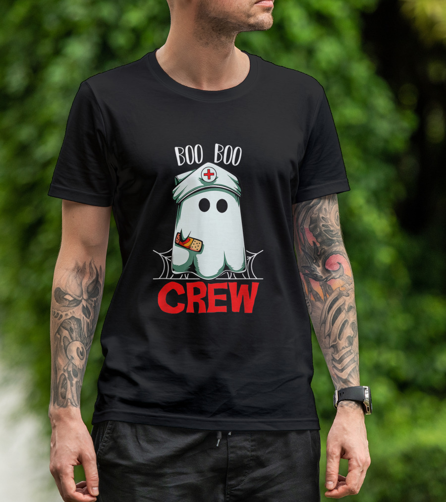 Boo Boo Halloween Crew Nurse Ghost Funny Scary T-Shirt