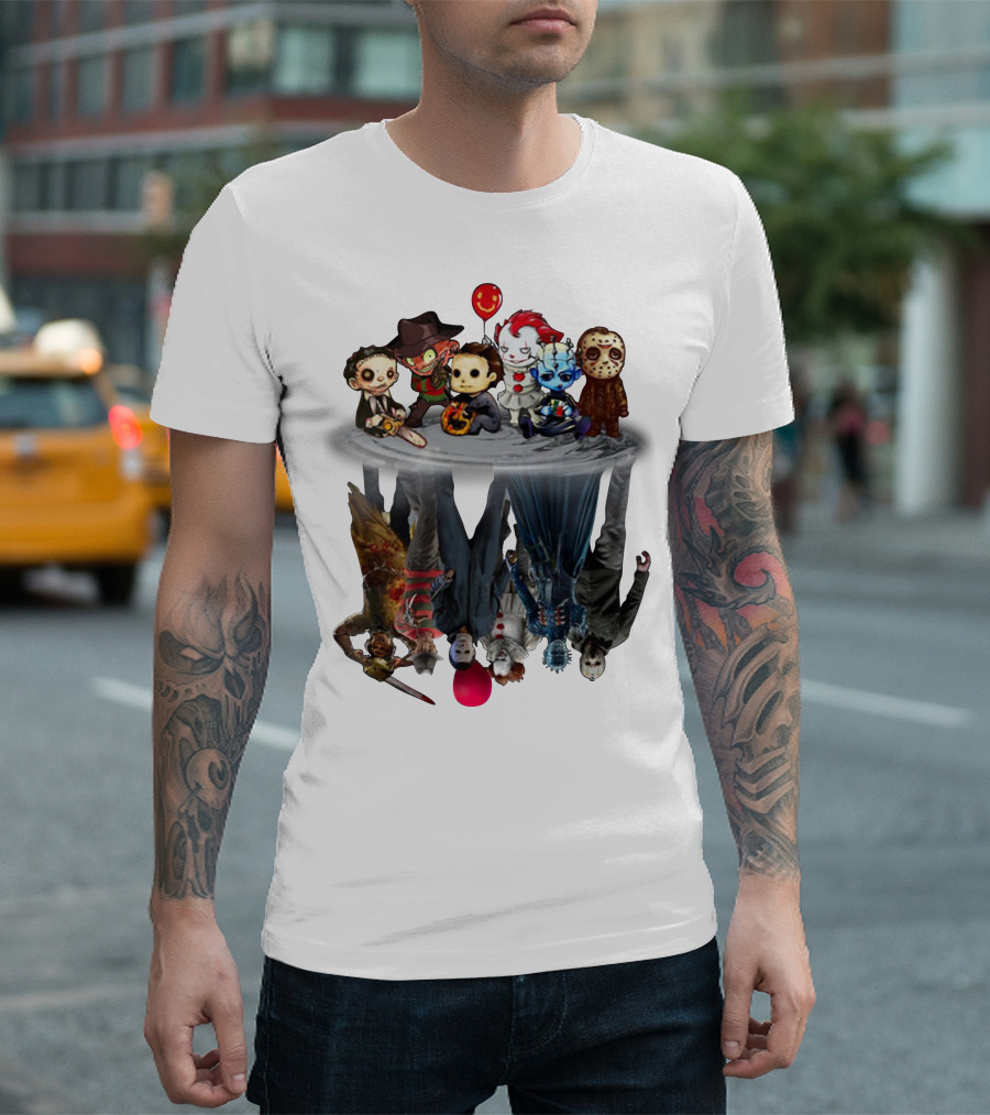 Family Is Everything Horror Icons Reflection T-Shirt