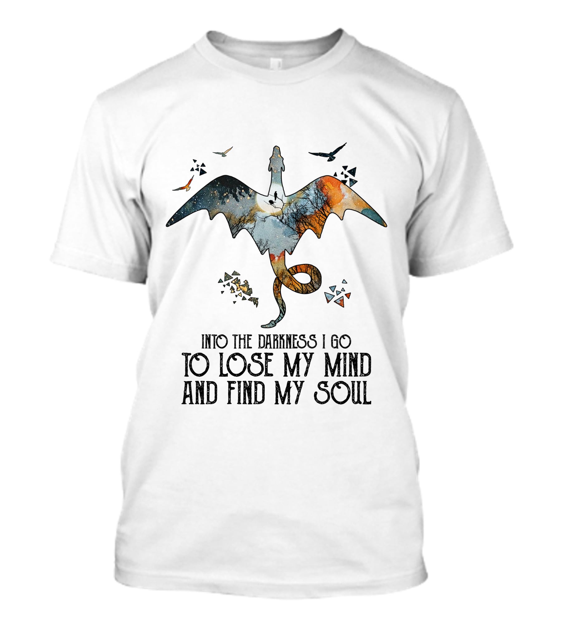 Into The Darkness I Go To Lose My Mind And Find My Soul Dragonfly Journey T-Shirt