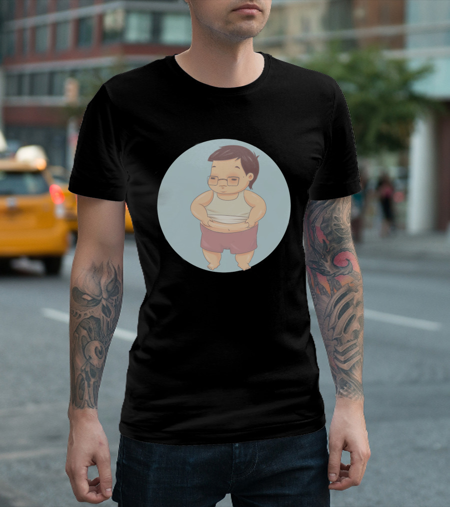 AnhBeo Round Cartoon Character T-Shirt