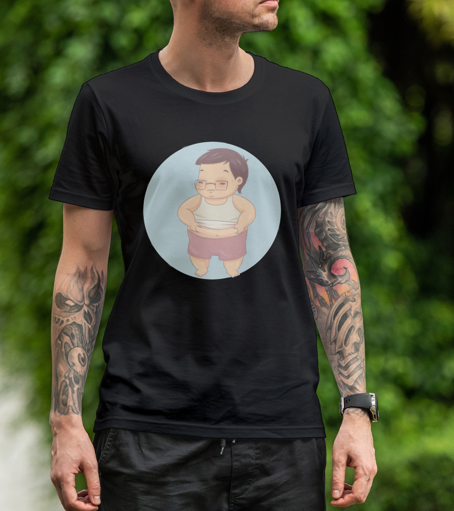 AnhBeo Round Cartoon Character T-Shirt