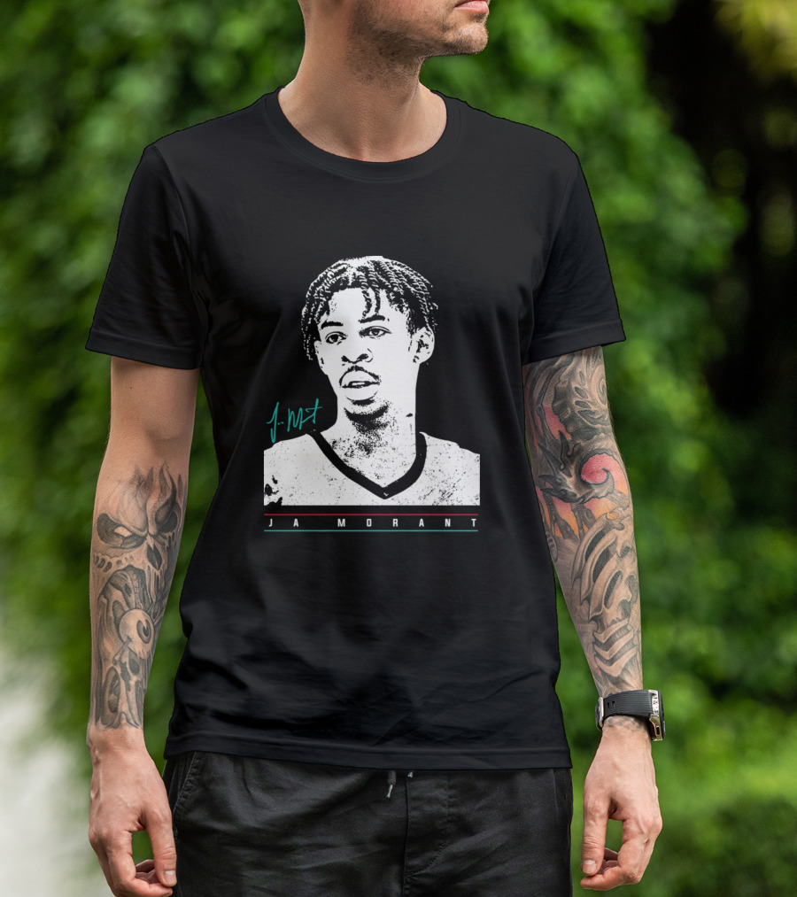 J Morant Headshot Signature JA MORANT T-Shirt