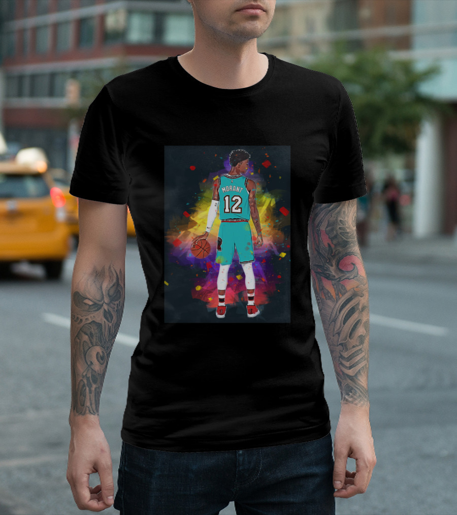 Ja Morant 12 Memphis Grizzlies Colorful Basketball T-Shirt