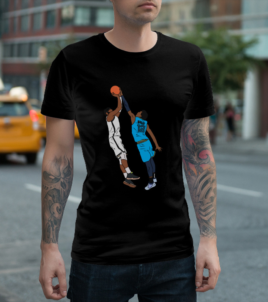 Ja Morant Blocks Kyrie Game Winner Basketball Moment T-Shirt