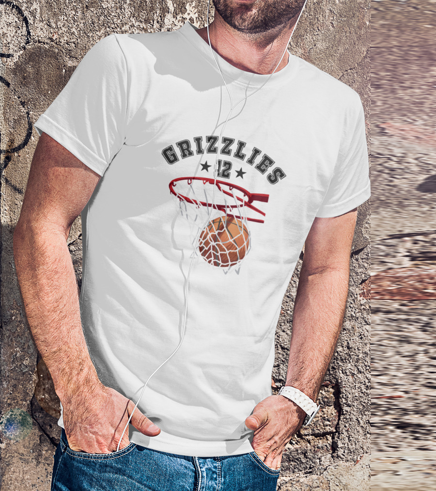 Grizzlies 12 Basketball Hoop Dunk T-Shirt