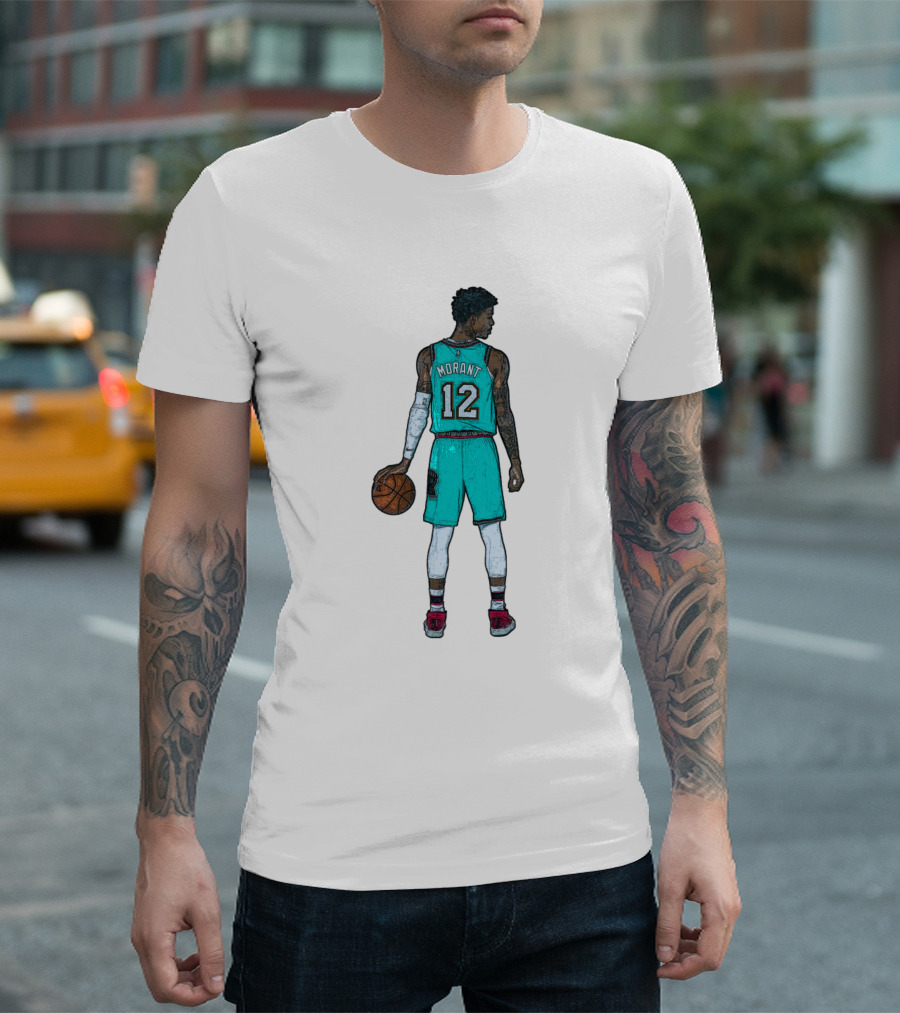 Ja Morant Basketball Player New Teal Jersey 12 T-Shirt