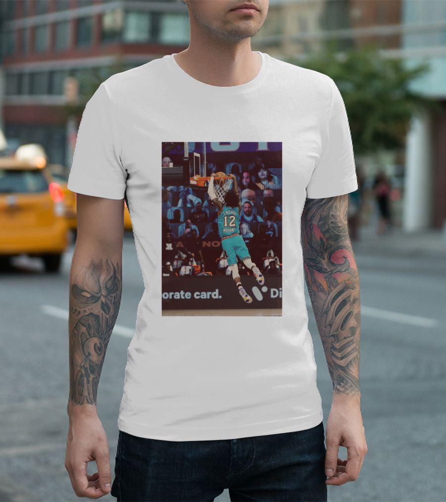 Funny Slamdunk Morant Number 12 Basketball Dunking Scene T-Shirt