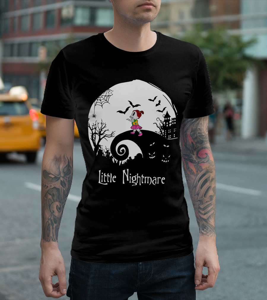 Little Nightmare Girl in Spooky Halloween Town T-Shirt