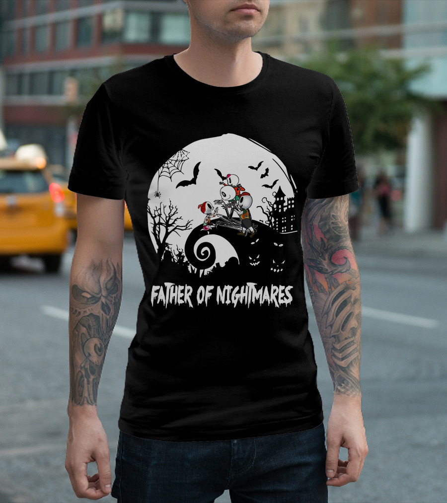 Father of Nightmares Halloween Skeletons Spooky Scene T-Shirt