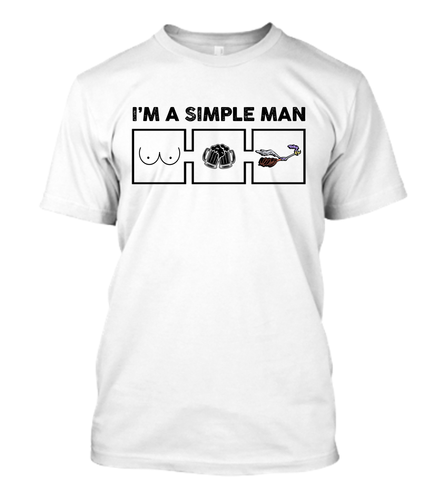 I'M A SIMPLE MAN RoadRunner Beer Boobs T-Shirt