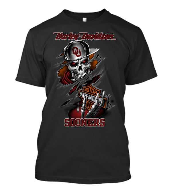 Harley Davidson Sooners Ou Skull T-Shirt
