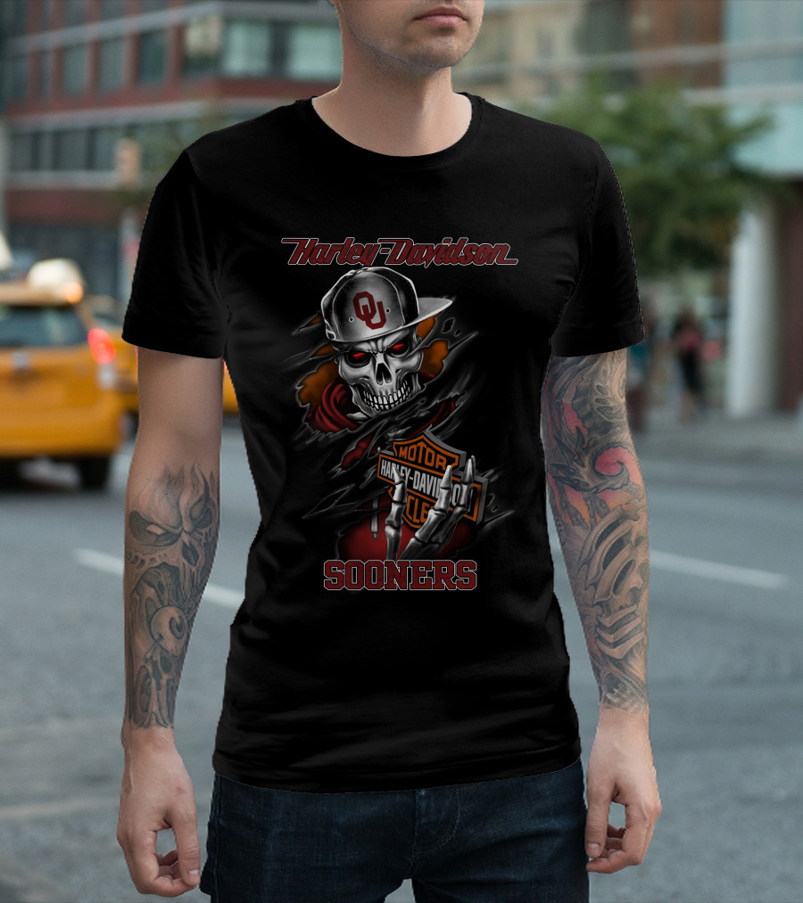 Harley Davidson Sooners Ou Skull T-Shirt