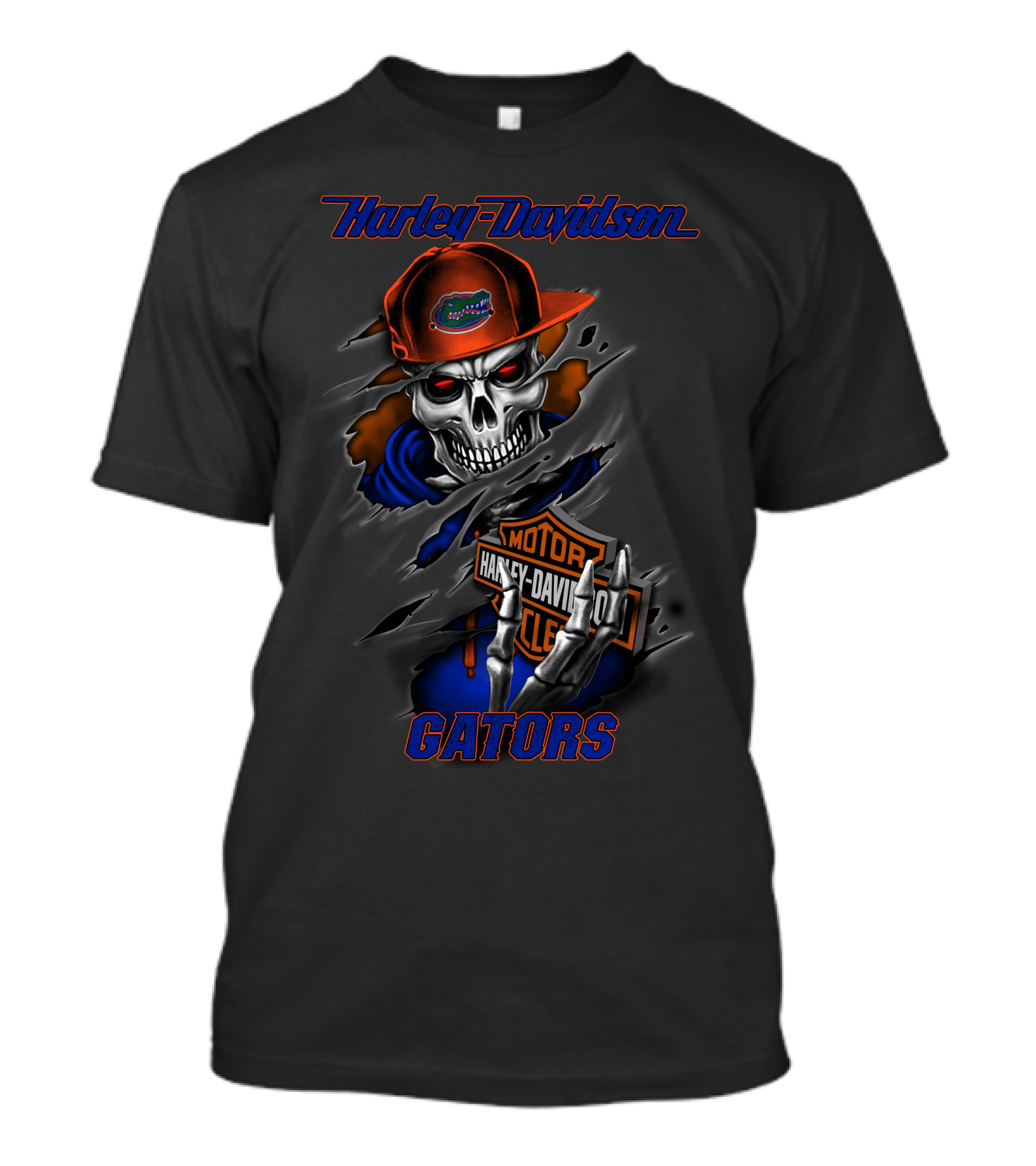 Harley Davidson Gators Skull Motorcycles T-Shirt