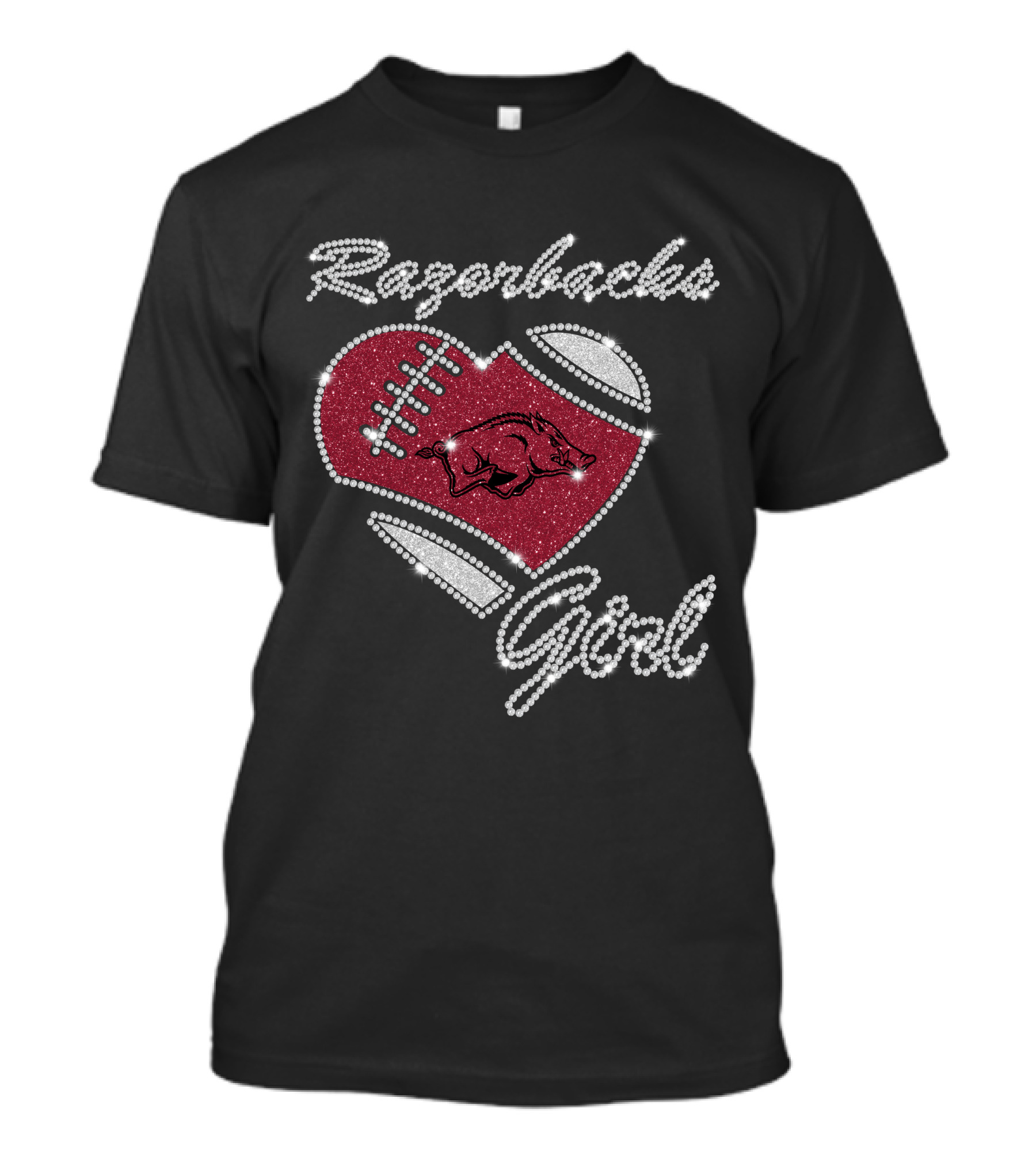 Razorbacks Girl Arkansas Razorbacks Football Heart T-Shirt
