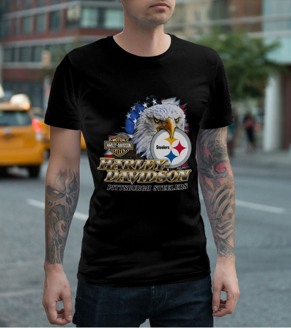 Harley Davidson Pittsburgh Steelers American Eagle T-Shirt