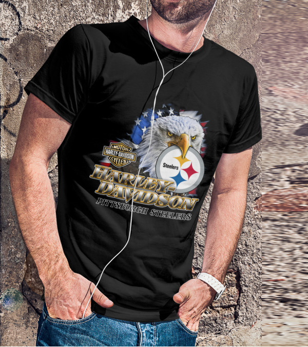 Harley Davidson Pittsburgh Steelers American Eagle T-Shirt
