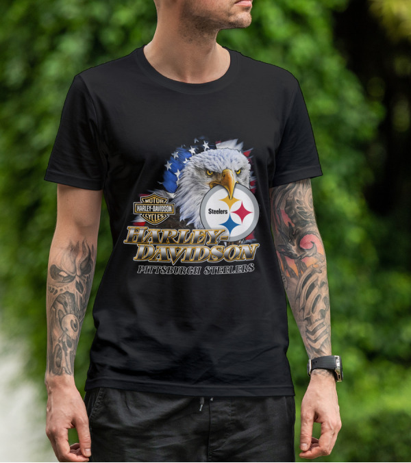 Harley Davidson Pittsburgh Steelers American Eagle T-Shirt