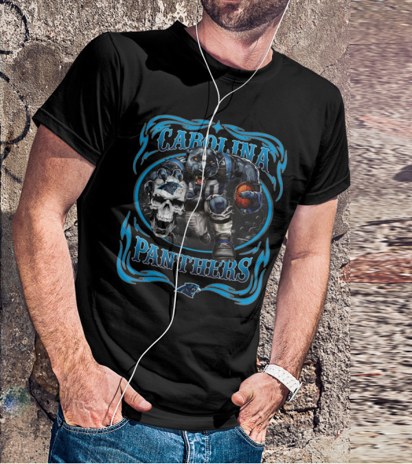 Carolina Panthers Football Panther Skull T-Shirt
