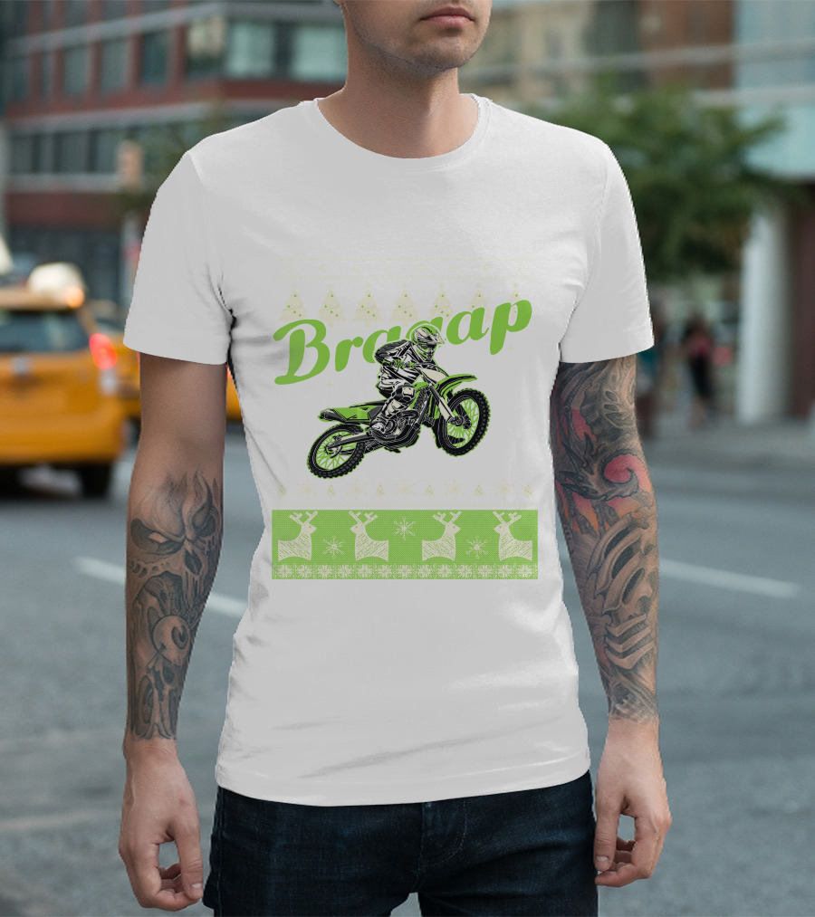 Braap Dirt Bike Motocross Reindeer T-Shirt