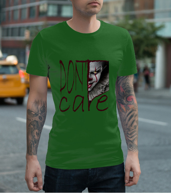 DON'T CARE Pennywise Face Clown Horror T-Shirt