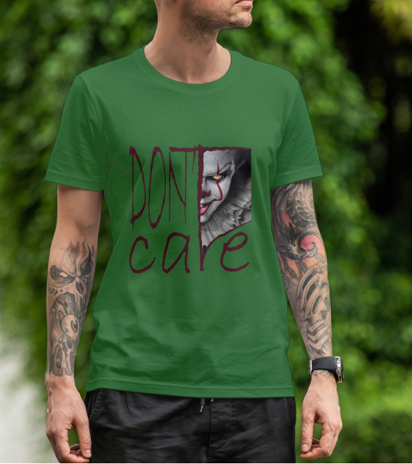DON'T CARE Pennywise Face Clown Horror T-Shirt